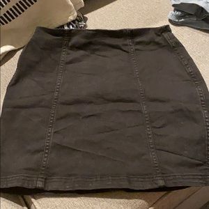 Black denim skirt